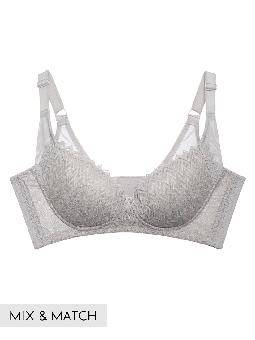 Lace Push-up Demi Wireless Bra (Cup B-C), Brown | SATAMI Online