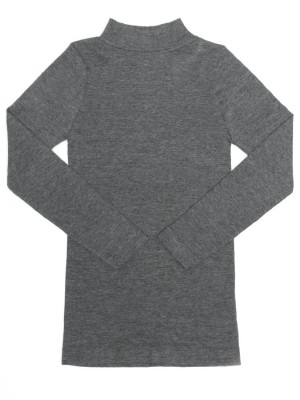 Cotton Blended Seamless Thermal Long Sleeve Tee - Standing Collar